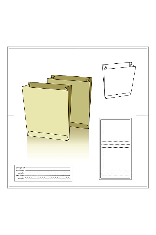 五金工模專用 大氣包裝盒矢量展開圖與刀模圖素材一站式下載
